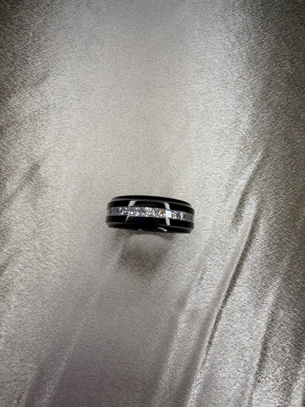 Talexia New York 8mm Cubic Zirconia Men's Eternity Ring, Black, Size 10.5
